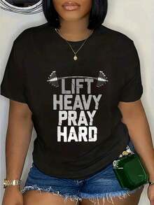 Camiseta de gimnasio cristiana para levantamiento de pesas, 100% algodón, resistente al desgaste. - Negro - Ver 1
