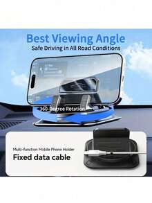 1 Giá đỡ điện thoại ô tô xoay 360°, làm từ chất liệu ABS với miếng đệm silicon chống trượt, thích hợp sử dụng trong ô tô, văn phòng, nhà cửa, giá đỡ điện thoại xoay gắn trên bảng điều khiển, giá đỡ xoay, miếng đệm chống trượt tiên tiến, giá đỡ ô tô đa năng. - Nhiều màu - Xem 9