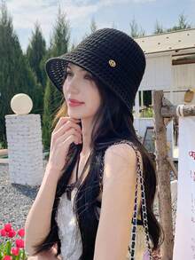 1pc Women Casual Polyester Bucket Hat, Versatile For Daily And Outdoor Use - Multicolor - View 7