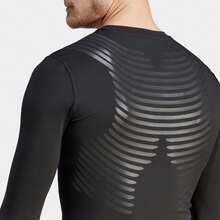 Adidas Techfit RHEON 款丨 高彈透氣速乾男子跑步綜合訓練運動緊身衣 - 黑色 - 查看 3