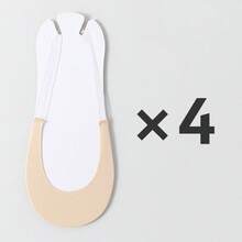 4 Pairs Invisible Boat Socks, Women's Summer Silicone Non-Slip Socks Suitable For High Heels, Thin Ice Silk Half-Palm Sling Socks (No Cardboard), Christmas Gift - Multicolor - View 9