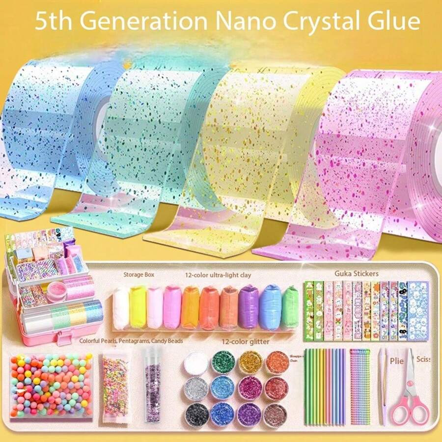 Nano Glue Bubble Blowing Set, DIY Handmade Stress Relief With Glue Material - 5cm*3M - View 1