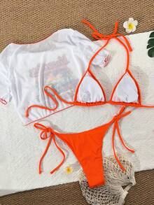 2026 New Fashion Beach Resort Women 3 Pieces Bikini Swimwear Vacation Summer - Multicolor - View 5
