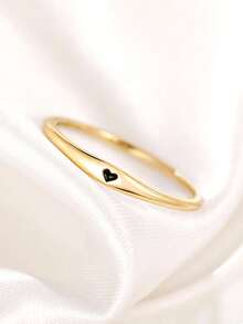 Heart-Shaped Decorative Bracelet & Ring, Gift For Valentine's Day, Mother's Day - Gold + Black - View 9