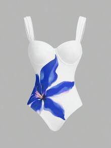 Swim Oasis Traje de baño de una pieza con estampado floral para mujer, verano - Multicolor 4 - Ver 3