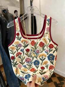 Mejor vendido top ajustado estampado para mujeres - Multicolor - Ver 4