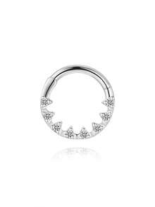 1 chiếc khuyên mũi tối giản bằng bạc 925 mạ vàng 18K, kiểu dáng cổ điển tinh tế với đá Moissanite khảm nạm, khuyên tai và trang sức Moissanite thời trang, không gây dị ứng, thân thiện với da, thích hợp đeo hàng ngày. - Bạc - Xem 6