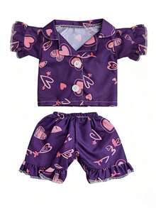 2Pcs Doll Pajama Outfit Fits 16-18 Inch American Girl Doll, Cute Sleepwear Clothes Set For Doll Dress Up Gift For Girls - Multicolor - View 13