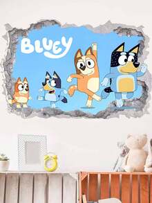 Bluey 以《布鲁伊》为主题的3D立体墙贴，采用逼真的破墙设计，展现生动的角色场景。墙贴采用优质自粘乙烯基材料制成，图案鲜艳持久不褪色，易于粘贴和移除，为卧室、客厅或主题区域增添趣味盎然的沉浸式体验。 - 多款 - 查看 2