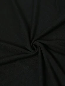Talla Grande, Camiseta Casual de Mujer con Estampado de Letras, Cuello Redondo y Manga Corta, Camiseta para Maestra - Negro - Ver 3