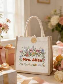 Customizable Tote Bag, Personalized Teacher's Day Gift, Thanksgiving Gift, Suitable Great Gift For Women, Mom, Teachers, Friends, Bridesmaids, Student - Multicolor - View 10