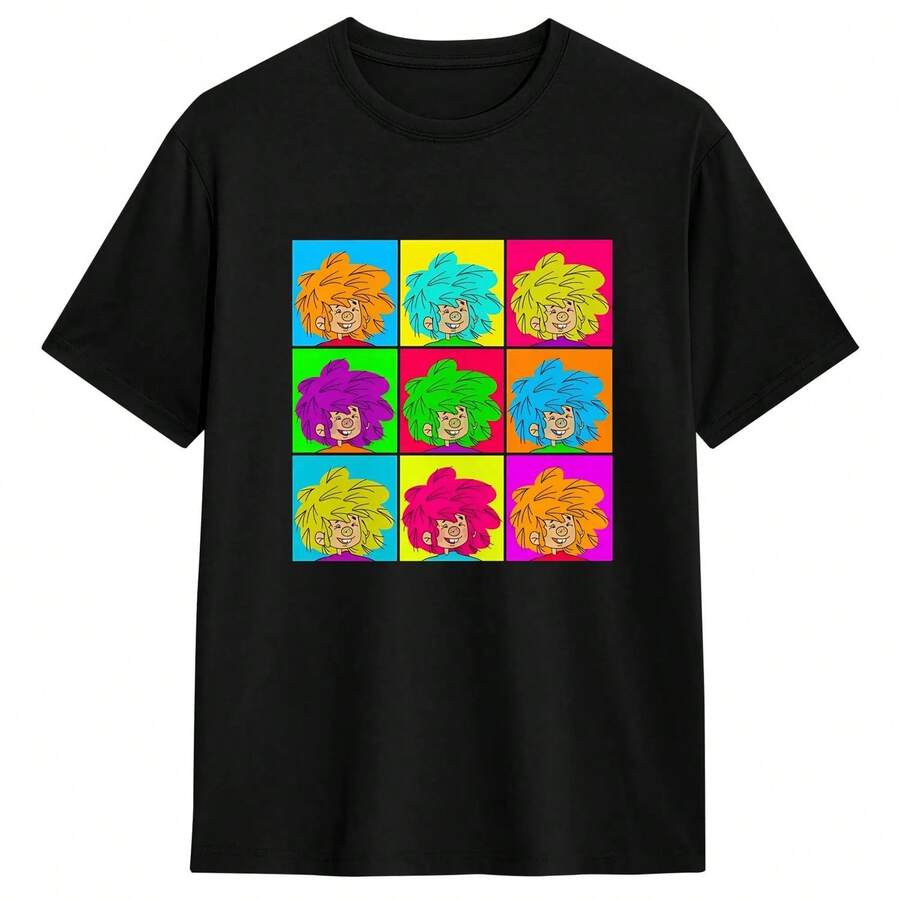 Camiseta M1ens T Shirt PPumuckls T Shirts HarA1Juku Summer T1EEs Vintage Cotton Clot1hing Tallas grandes 6XL 220G Camiseta de manga corta de algodón puro para hombres y mujeres, tejido grueso, resistente a las arrugas y que no se deforma fácilmente. Estilo sencillo y versátil, ligero y transpirable, perfecto para ir al trabajo, viajar, acampar, ir de compras y para el tiempo libre diario. - Negro - Ver 1