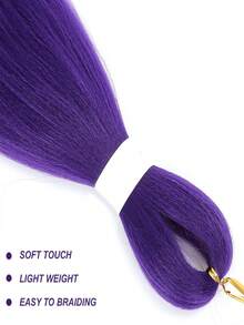 Beyond Beauty 24-Inch Purple Braided Hair Extensions, Pre-Stretched Synthetic Braiding Hair For Braiding, 1/3 Pack Purple Hair Bundles Suitable For Stage, Party, Halloween Costume, Cosplay - Multicolor - View 8