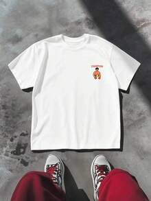 GiftCamiseta de boxeo Rocky Balboa, algodón orgánico con estampado de doble cara, duradera, de gran tama?o, vintage, ligera y esencial.Soft - Blanco - Ver 3