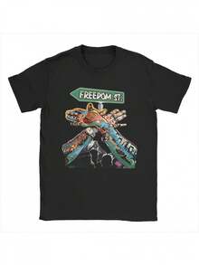 Camiseta Gráfica Vybz Kartel para Hombre - Camiseta Transpirable de Manga Corta con Cuello Redondo y Estampado Icónico de Rapero, Corte Holgado, Ideal para Verano, Ropa de Dancehall y Atuendos Casuales. Una camiseta de manga corta adecuada para el hogar, uso diario, fiestas y viajes, perfecta como regalo para amigos o familiares. - Negro - Ver 1