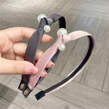 1 pezzo Fascia per capelli stile coreano con perle nere, accessorio per capelli elegante per donna - Multicolore - Visualizzare 2