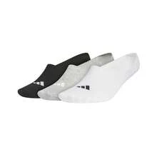 Adidas Sportswear NO-SHOW Antibacterial And Odor-Resistant Comfortable Sports Boat Socks With Silicone Heel Design, Unisex, 3-Pack - Black, White and Gray - View 2