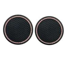 2pcs/1pc 2.76 Inch Universal Size Sparkling Rhinestone Coasters, Non-Slip Silicone Coasters, Anti-Stain Coasters, Car Decor, Women Accessories - 2PCS - View 11