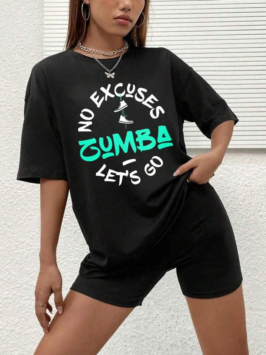 1 Piece 180g Women's T-Shirt, Men's T-Shirt, Casual Cotton Crew Neck T-Shirt. Women's Sports T-Shirt. Designed By Y2K Artists In The Bababask Style, Made From 100% Pure Cotton. Creative Cartoon Pattern Design, Comfortable Short Sleeves, Zumba - 黑色5 - 查看 1