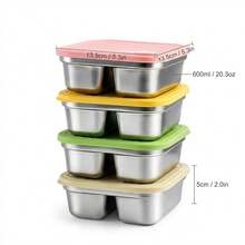 304 Stainless Steel Food Container, Stackable Refrigerator Sealed Fresh-Keeping Box, Fruit And Vegetable Meat Storage Box With Lid, Large Capacity Food Preservation Box, Suitable For Kitchen Food Storage And Organization - Multicolor - View 29