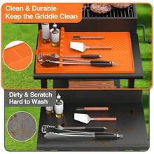 Silicone Griddle Tools Mat For Blackstone  Traeger Pit Boss - Side Shelf Spatula Mat With Drip Pad - Flat Top Grill Smoker - Thảm nướng BBQ bằng silicon - Xem 4