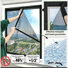 Summer Home Use Minimalist Design Black Mesh Window Screens, Curtains/Mosquito Nets, Mesh Screens, Netting For Insect Protection. Available In Various Sizes, 2 Cm Self-Adhesive Tape, Perfect For Gifts, Birthdays, And Graduations. - Screen Windows - View 112