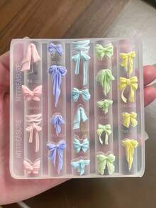 1 chiếc ruy băng nơ đa năng, khuôn làm móng nghệ thuật hình nơ 3D dễ thương, dụng cụ thiết yếu cho thợ làm móng. - Trong sáng - Xem 3