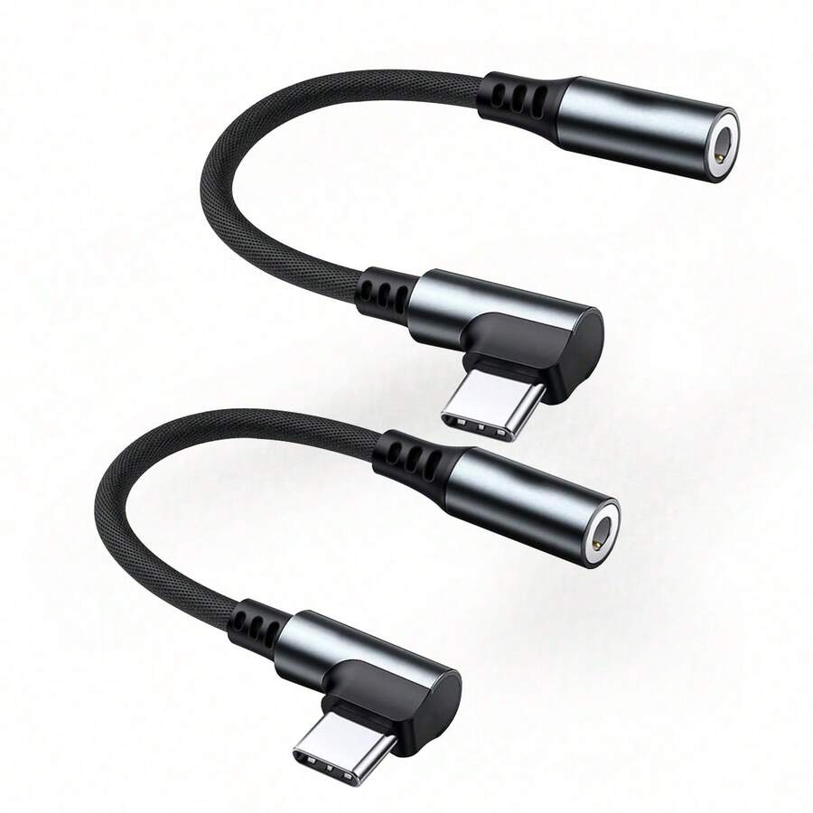 1/2 个 USB-C 转 3.5mm 耳机插孔适配器 - HiFi 音频转换器，Type-C 转 Aux 母口适配器，兼容 17/16/15 Pro Max、S25/S24/S23、Pro、Pixel 等。 - 白色 - 查看 1