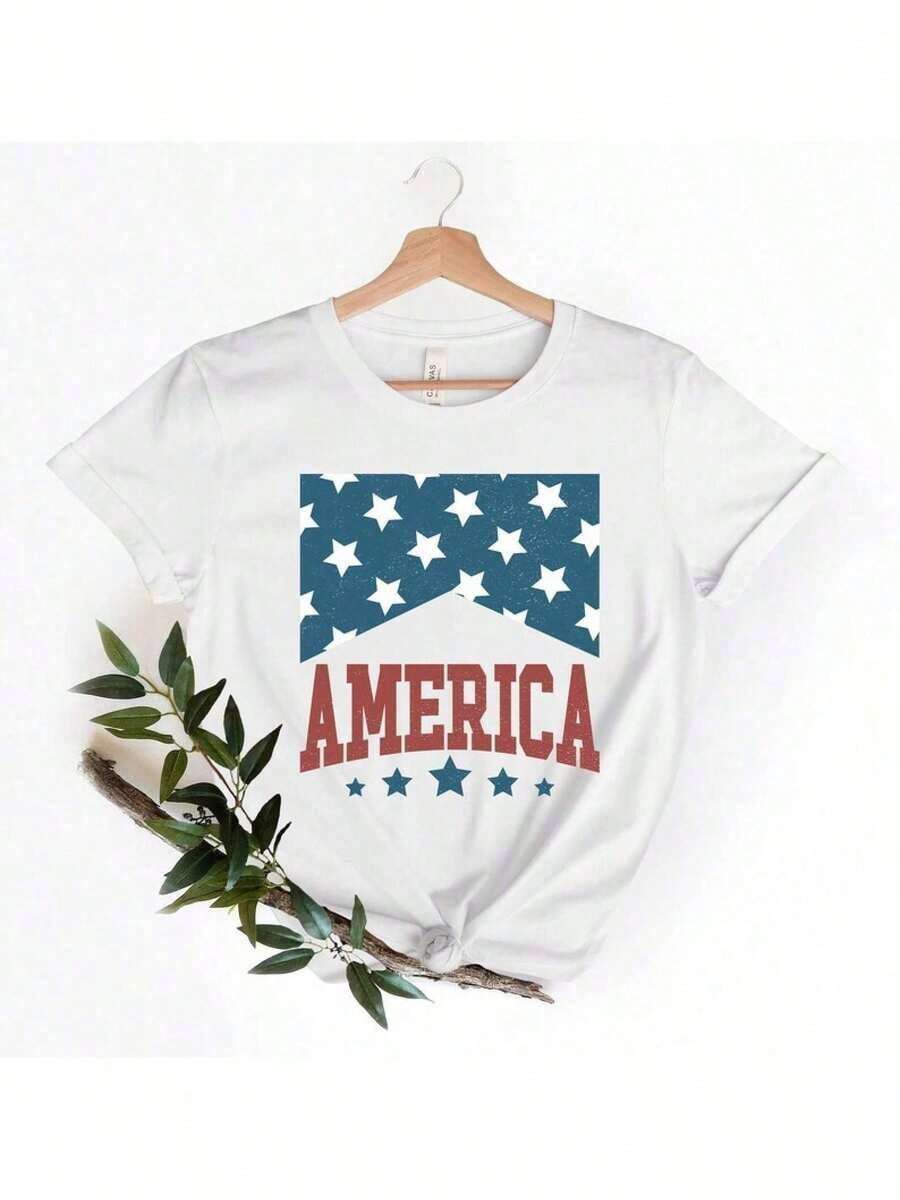 100% cotton Camiseta Comfort S America, Camiseta del 4 de Julio de EE.UU., Camiseta Patriótica de la Tierra de los Libres, Camiseta America Est 1776 - Blanco 3 - Ver 1