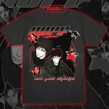 Una camiseta de manga corta para mujer, moderna, elegante, de inspiración retro y corte holgado, perfecta para actividades al aire libre en primavera y verano. 1 camiseta de concierto de JHope Hobi, merchandising de Hope on the Stageblusas para mujer,blusas casuales para dama,tops,, mujer premium,y2k 4VO7,Premium Soft Pure Cotton Short Sleeve Top, Casual Relaxed Fit Fashion Piece For Young Female Women, Ideal For Street Fashion School Daily Beach Travel Outdoor Dating Simple Casual Clothestops elegantes playeras de niña tropicoqueta karol playeras de mujer tops de mujer tops de mujer ropa de niñas de 35 años ropa deportiva de mujer - Negro - Ver 1