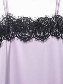 Blusa de satén y encaje blanca, elegante y de moda para mujer, nueva colección de verano DEEKA - Púrpura malva - Ver 8