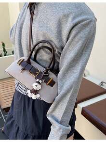 Sac à main pour femmes, nouvelle texture de luxe légère et exquise, sac à bandoulière et sac à bandoulière (sans pendentif) - Kaki - Voir 5