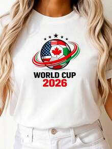 Camiseta de la Copa Mundial 2026, camiseta con temática de fútbol, camiseta de fútbol para EE. UU., Canadá y México, camiseta de fútbol unisex, regalo para aficionados al fútbol, camiseta unisex. - Negro - Ver 4