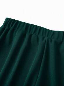 Pantalones informales de pierna ancha de unicolor para mujer - Energía azul - Ver 4