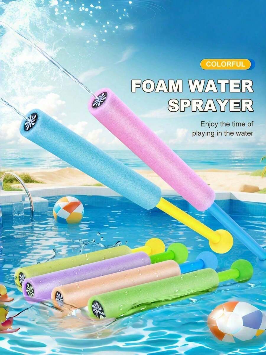 水槍泡沫噴霧器,超強水槍泡沫噴霧器附塑膠手柄,適合夏季戶外游泳池、後院、海灘水戰、夏威夷派對用品 - 1/6/12件,22CM 隨機顏色 - 彩色 - 查看 1