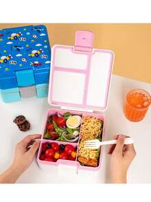 1 pieza Caja bento cuadrada de plástico con múltiples compartimentos, caja de almuerzo portátil, apta para microondas, reutilizable y fácil de limpiar, adecuada para frutas, verduras, preparación de comidas, viajes, campamentos, picnics, oficina, escuela - Multicolor - Ver 3