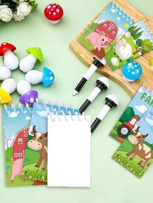 8pcs Cartoon Animal Pattern Notebooks, Suitable For Theme Party Decorations, Creative Stationery Gifts, Birthday Party Gifts, Event Souvenirs, Back To School Gifts, And Desktop Notebooks - One Size Fits All - View 4