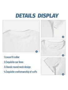 Una camiseta deportiva holgada de manga corta con cuello redondo y estampado moderno THEOPEN, ropa deportiva casual para mujer, ropa de Halloween, ropa de otoño para mujer, en oferta, adecuada para Pascua, Halloween, Día de Acción de Gracias, etc. Blusas Bonito 100% Algodón - Blanco - Ver 5