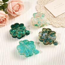 1pc Bohemian Lucky Four-Leaf Clover Hair Clip, Fresh Green Hair Claw, Brings Good Luck Summer Hair Accessories - Multicolor - View 3