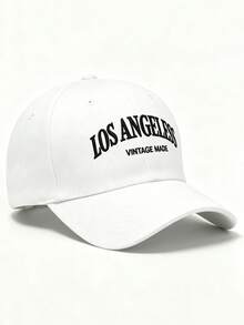 Mũ lưỡi trai unisex thêu chữ "LOS ANGELES" màu trắng kiểu Y2K, thoáng khí, thích hợp cho nữ và nam, kiểu mũ trucker, đa năng cho trang phục thường ngày ngoài trời, phù hợp cho mùa xuân và mùa thu, món quà hoàn hảo cho gia đình và bạn bè. - trắng - Xem 4