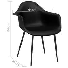 vidaXL Esszimmerstühle 6 Stk. Schwarz PP Restaurantstühle, Bürostühle, Gartenstühle, Partystühle. Dieses Produkt umfasst nur Stühle, ohne Tische. Ein klassisches, hochwertiges Möbelstück. - Schwarz - Übersicht 6
