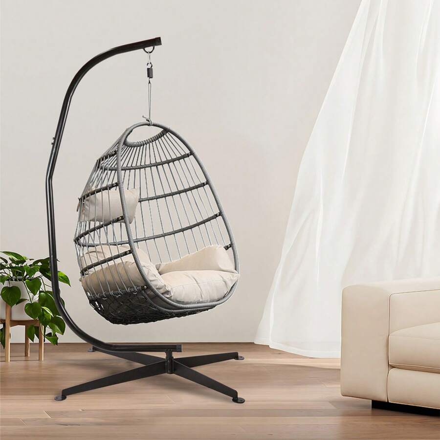 91" Hanging Hammock C-Stand For Chair Porch Swing Resistant 360 Degree Steel - 1 - View 1