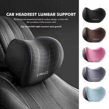 Juego de Reposacabezas y Soporte Lumbar Ergonómico para Auto, Cojín de Espuma Viscoelástica para el Cuello, Funda de Felpa Transpirable, Comodidad Interior Universal para Vehículos - 1 juego Marrón - Ver 1