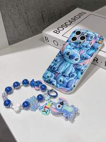 Disney Has Authorized, Phone Case - Chain Set, The Stitch Lilo & Stitch 3D Phone Case Plus A Silicone 3D Stitch Bracelet With Metallic Ring Removable Bracelet, Stitch And Angel Pattern, Compatible With Iphone17/16/15/14/13/12/11/XS/XR/X Plus Pro Max, A Stylish Cartoon Phone Case, The Perfect Gift Choice, Phone Protection, Durable Phone Cover, Great Gift For Friends And Family. - 白色 - 查看 5
