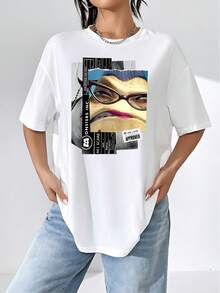 Imagen artística que representa la fuerza interior y la elegancia femenina con elementos modernos que evocan confianza y actitud contemporánea camiseta de mujer  suave cómoda para uso diario y perfecta para combinar con jeans o faldas casuales - Blanco - Ver 6