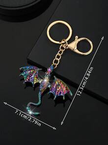 1pc Fashionable European And American Exaggerated Personalized New Cartoon Colorful Dragon Keychain Pendant Accessory, Suitable For Men And Women Car Keys, Bags Decoration - Vibrant Colors - View 8