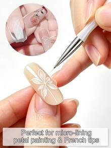 Bộ 5 cọ vẽ móng nghệ thuật màu trắng ánh hologram - Bút vẽ đường nét siêu mỏng cho thiết kế móng nghệ thuật. - Nhiều màu - Xem 3