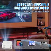 M60 Mini Projector 1080P Supports USB/Type-C Interface, Portable Home Theater Projector With 2.4G WiFi, Projection Size 20-100 Inches - White USB Interface - View 7