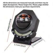 1pc High Precision Compass Ball, Automotive Interior Luminous Inclinometer Multi-Function Compass, Self-Adhesive Foldable Car Compass With Luminous Inclinometer, High Accuracy Azimuth Measurement, Suitable For Trucks, RVs, ATVs, Off-Road Vehicles, Etc. - A - View 11