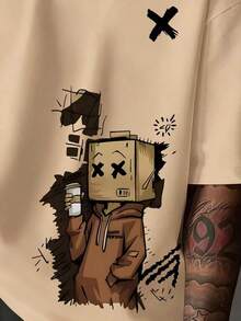 Compatible With The Manfinity Dauomo Men's Cartoon Print Crew Neck Short Sleeve T-Shirt, For Summer. - Multicolor 18 - View 3